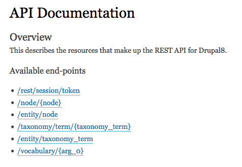 API Documentation Overview / List of End-points