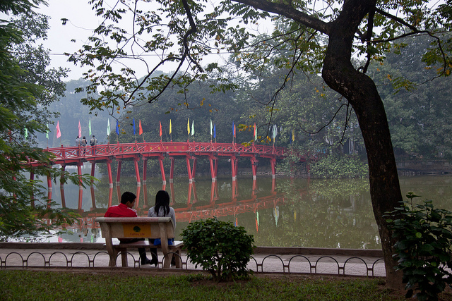 Photo of people on bench