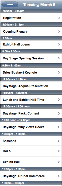 Schedule UX Wireframe