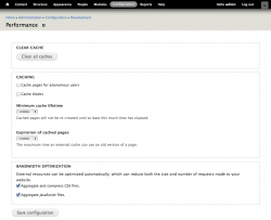 Drupal performance screen